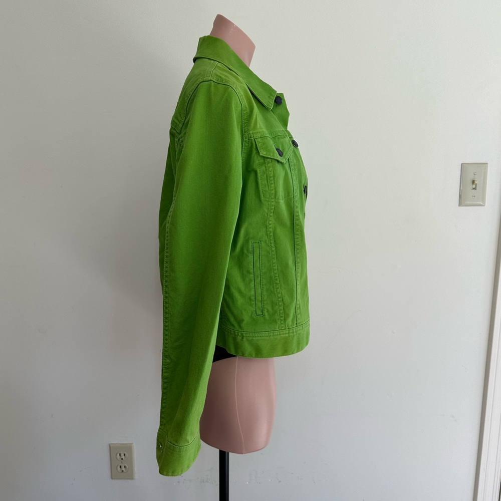 Talbots Classic Jean Jacket in Bright Green - Picture 5 of 9